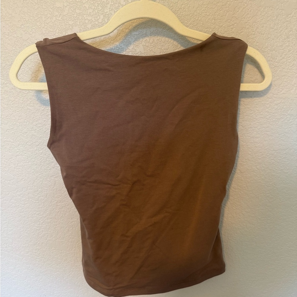 Abercrombie & Fitch Light Brown Backless Tank w/ Chic Gold Hardwear Accent